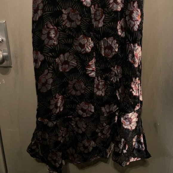 Retro Velvet Floral Art Deco Sleeveless Swing Mini Dress - NWOT - Picture 13 of 16